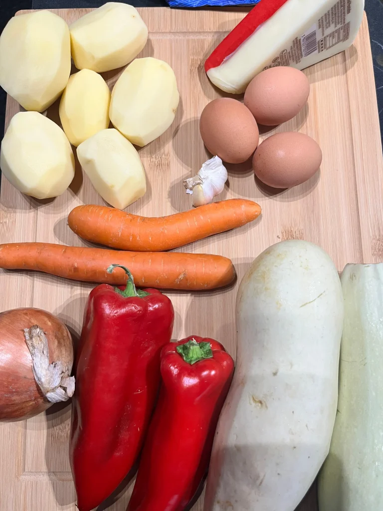 ingrediente tarta cu dovlecei si cascaval